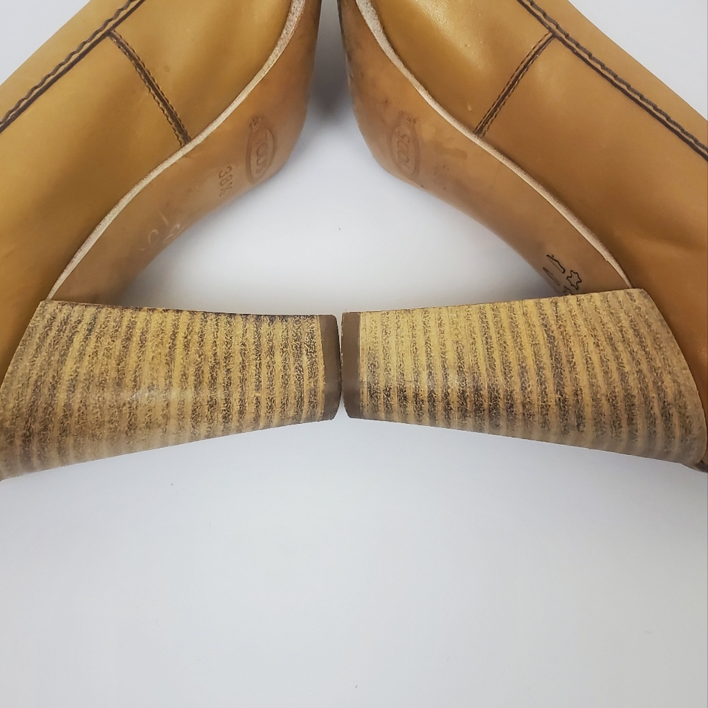 TOD'S Stacked Heel Loafer Pumps - Picture 10 of 15